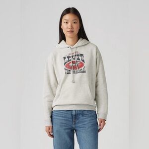 Levi's Women's Graphic Hoodie Sweatshirt in Heather Gray XS / Medium